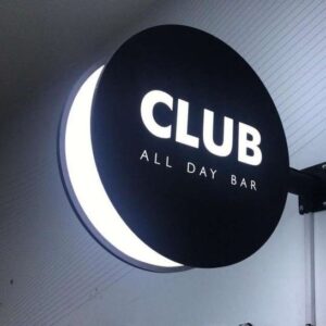 Rótulos circulares en acrílico y luz led